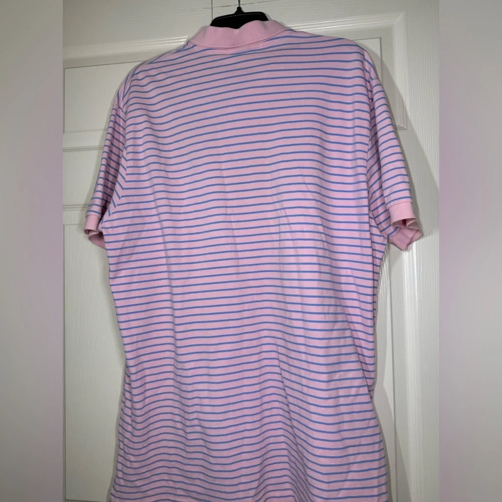 Polo By Ralph Lauren Cotton Short Sleeve Polo Shirt Men’s XL Blue/Pink Stripes‎